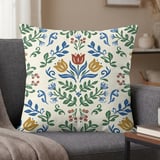 Whimsical Folk Floral Pillow Case thumbnail 1