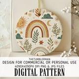 Digital Pattern, Boho Rainbow, Sun and Moon, Seamless Pattern, Digital Bundle, Nursery Pattern, Kids Design, Fabric Design, Digital Paper thumbnail 3