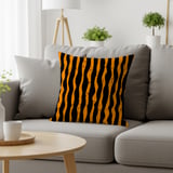 Distressed Orange Black Stripe Velveteen Blanket | Spooky Halloween Woven Throw Pillow | Grunge Fall Decor Gift thumbnail 19