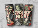 Personalized Halloween Tumbler, Spooky Night Design, Monster Tumbler, Dracula, Frankenstein, Werewolf, Mummy, Halloween Gift, Name Tumbler thumbnail 1