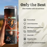 20oz Skinny Tumbler with Straw, Fox Gamer Tumbler, Gaming Cup, Video Game Gift for Boys and Teens thumbnail 4