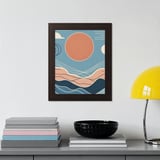 Minimalist Landscape Posters, Abstract Mountain Art, Geometric Sun Print, Mid Century Modern Wall Decor, Nature Inspired Posters thumbnail 3