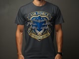 US Air Force Emblem T-Shirt, Patriotic Military Aircraft Tee, Air Force Veteran Gift, American Air Power Apparel thumbnail 3