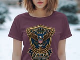 United States Navy Sailor Forged By The Sea T-Shirt, Patriotic Military Veteran Gift for Him, American Pride USN Shirt thumbnail 8