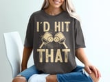 Pickleball Comfort Colors Shirt, I'd Hit That, Funny Retro Paddle Graphic Apparel, Vintage Graphic Tee thumbnail 3