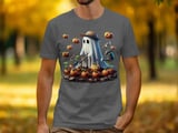 Spooky Gardener T Shirt, Ghost Pumpkin Patch Tee, Halloween T Shirt, Cute Ghost Design, Fall Apparel, Autumn T Shirt, Harvest Season Top thumbnail 2
