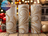 20 oz Skinny Tumbler Wrap, Gold Floral Sublimation Design, Straight and Tapered Wrap, Marble Texture, Tumbler Digital Download, Elegant thumbnail 2