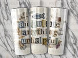 Christian Tumbler PNG Digital Design, Faith Quote 'Amputate Anything Unhelpful', Scrapbook Collage Spiritual 20oz Skinny Sublimation File thumbnail 2