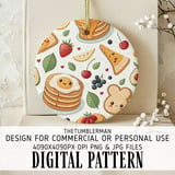 Digital Pattern, Breakfast Food Art, Digital Bundle, Pancakes, Toast, Fruits, Seamless Repeat Pattern, Food Illustration, Cute Food Design thumbnail 3