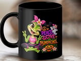 Peace Love Pumpkins Yoga Frog Mug thumbnail 9