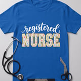 Floral Registered Nurse Tee thumbnail 1