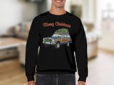 Merry Christmas Wagoneer Xmas Tree Sweatshirt, Vintage Car Print, Holiday Vehicle Art, Gift for Car Lovers, Christmas Decor thumbnail 2