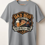 Dad Bod Powered By Beer Pizza BBQ T-Shirt, Funny Father's Day Gift, Husband Birthday Shirt, Grill Master Apparel thumbnail 2