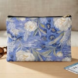 Blue Leopard White Peony Laptop Sleeve, Faux Lace Floral Tech Bag, Artistic Accessory Pouch, Romantic Gift For Her thumbnail 12