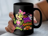 Peace Love Pumpkins Yoga Frog Mug thumbnail 11