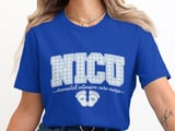 NICU Nurse Gingham T-Shirt: Blue Plaid Design, Neonatal Intensive Care, Baby Footprints thumbnail 5