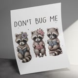 Cute Raccoon Poster, Funny Animal Poster, Reading Racoon Print, Don't Bug Me Art, Book Lover Gift, Quirky Wall Art, Kids Room Decor thumbnail 2
