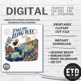 Take The Long Way Coastal Scooter Adventure PNG Digital File | Retro Travel Sublimation Design | Wanderlust Vacation Road Trip Graphic thumbnail 7