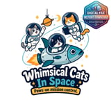 Whimsical Cats In Space Mug Wrap thumbnail 2