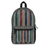 Dark Academia Striped Backpack & Spiral Notebook, Vintage Green Red Blue Grunge Aesthetic, College Student Teacher Gift thumbnail 6