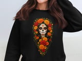 Floral Sugar Skull Catrina Tee or Sweatshirt thumbnail 13