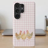 Pink Gingham Chickens MagSafe® Phone Case thumbnail 3