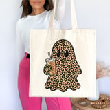 Leopard Ghost Iced Coffee Tote Bag thumbnail 3