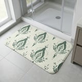 Sage Green Damask Shower Curtain, Bath Mat Set, Boho Floral Bathroom Decor, Vintage Botanical Cottagecore Housewarming Gift for New Home thumbnail 10