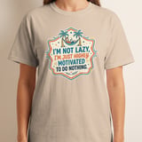 Funny Highly Motivated To Do Nothing T-Shirt, Relaxed Palm Tree Hammock Tee, Humorous Vacation Vibe Retro Shirt Gift thumbnail 6