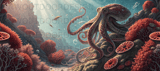 Octopus 40oz Tumbler Wrap PNG Digital, Deep Sea Ocean Sublimation Design, Seamless Marine Life Distressed Aquatic Art Download thumbnail 13