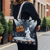Halloween Tote Bag, Dead Funny Ghost Stand Up Comedy, Skeleton Audience, Pumpkin Seats, Bats, Spooky Season, Unique Halloween Tote Bag thumbnail 5