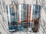 Golden Gate Bridge Tumbler Wrap: San Francisco Landmark, Artistic, 20oz Sublimation Design, Commercial License PNG thumbnail 2