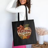 Teaching Is My Fall Sport Sweatshirt, Faux Patchwork Quilted Apple Teacher Hoodie, Autumn School Graphic Tee, Cozy Teacher Tote Bag thumbnail 20