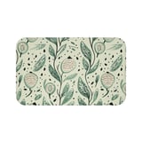 Sage Green Botanical Shower Curtain, Boho Folk Art Leaves Bath Mat, Earthy Cottagecore Bathroom Decor, Modern Nature Floral Bath Set thumbnail 14