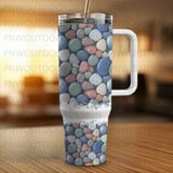 40oz Tumbler Sublimation, Seamless, Distressed, Tapered, Pebble Stone Pattern, Digital Download, Rocks Texture, Tumbler Wrap thumbnail 4
