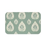 Sage Green Shower Curtain and Bath Mat, Boho Ikat Botanical Leaves Bathroom Decor, Neutral Spa Bath Set, Aesthetic Housewarming Gift thumbnail 14