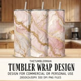 Pink Marble 20 oz Skinny Tumbler Wrap Sublimation Design, Gold Veins, Straight and Tapered Wrap png, Digital Download, Tumbler Design thumbnail 1