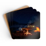 Grand Wagoneer Corkwood Coaster Set, The Waggy Coasters, Car Coasters, Camping Coasters, Gift for Car Lovers, Drink Coasters thumbnail 1