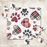 Digital Bundle Pattern, Hearts and Paw Prints, Seamless Pattern, Valentine Sublimation Design, Pet Lover, PNG, JPG, Digital Paper, Fabric thumbnail 7