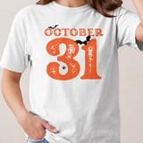 October 31st Halloween T-Shirt, Spooky Season Tee, Vintage Grunge Bats & Spider Web, Cute Fall Witchy Shirt thumbnail 2