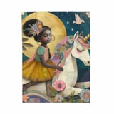 Afro Girl Unicorn Blanket Pillow Case: Dreamy Floral Art, Magical Fantasy thumbnail 4
