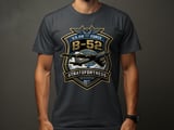 B-52 Stratofortress T-Shirt, Military Bomber Airplane Graphic Tee, Veteran Aviation Crest Shirt, Tactical Air Force Pilot Gift for Him thumbnail 2