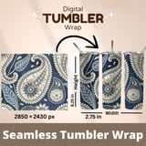Elegant Indigo Paisley Digital Design Size Bundle Png thumbnail 7