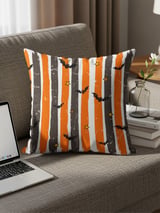 Halloween Bat Brush Stroke Pillows & Pillow Cases, Spooky Home Decor Table Runner, Goth Fall Gift Idea thumbnail 8