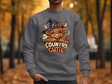 Highland Cow Halloween Sweatshirt Hoodie, Country Cutie Witch Cow Fall Tote Bag, Cute Ghost Pumpkin Autumn Graphic Spooky Season Gift thumbnail 3