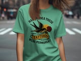 Tattoo Bird Rose T Shirt, Funny Tattoo Tee, Tattoo Day Shirts, Ink Lover Gift, Traditional Tattoo Art, Permanent Tattoo Joke thumbnail 1