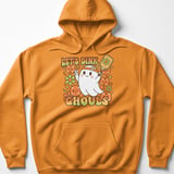 Pickleball Gildan Fleece Hoodie, Let's Dink Ghouls, Retro Halloween Ghost Court Pullover Sweatshirt thumbnail 9