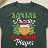 Pickleball Sport-Tek Performance Tee, Santas Favorite Pickleball Player, Festive Holiday Court Apparel thumbnail 5