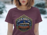 US Navy Submariner T-Shirt | Silent Service Military Veteran Gift Tee | Patriotic Naval Submarine Crewneck Apparel for Him thumbnail 6