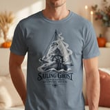 Sailing Ghost Crewneck Sweatshirts Vintage Maritime Sailor Boat Fair Wind Foul Omen Graphic Print thumbnail 14